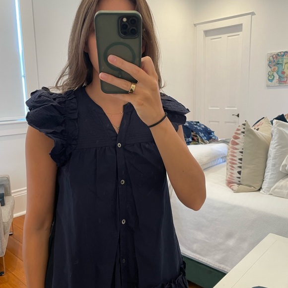 Sea NY Heidi Heart Mini Dress Navy - Picture 3 of 4